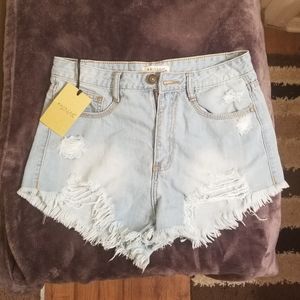 Cut off denim shorts
